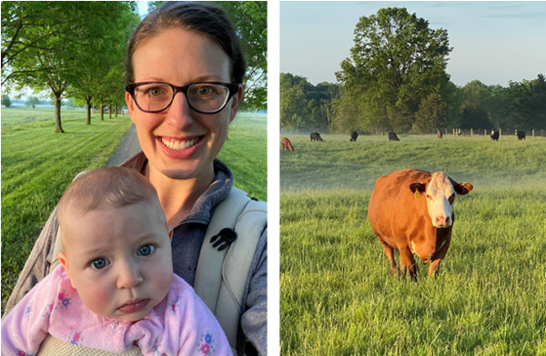 Holly Mazzocca and her baby, Luisa, at the farm