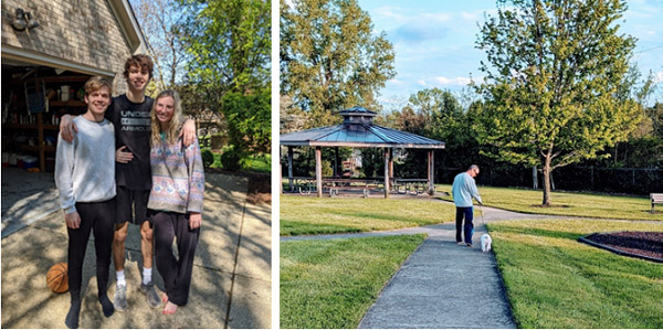 Jayne Smith family. Kids, husband and dog during COVID-19